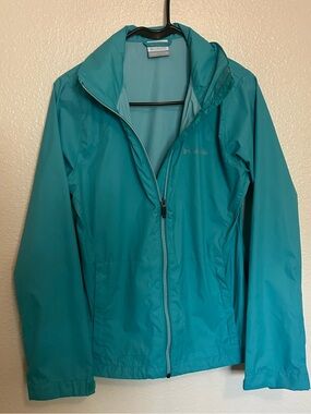 Columbia Women's Teal Hooded Windbreaker Jacket